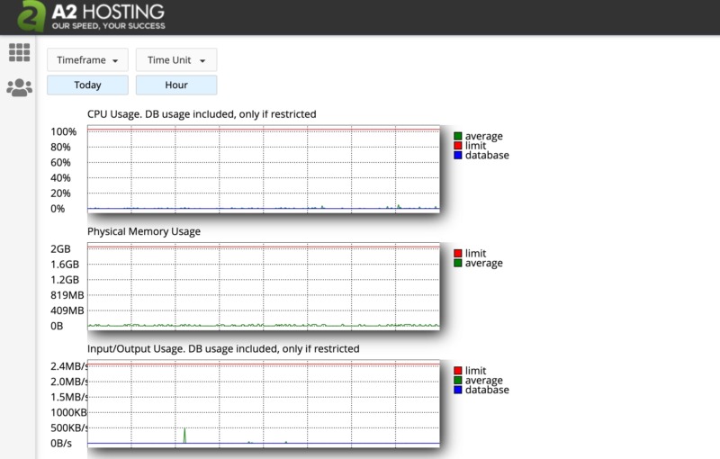 cPanel's resource usage tool.