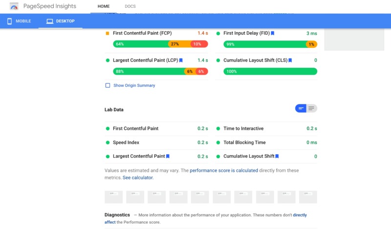 The Google PageSpeed PSI platform.