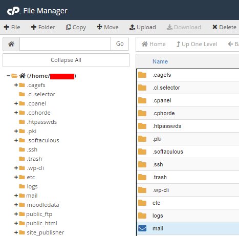 Mail directory within File Manager