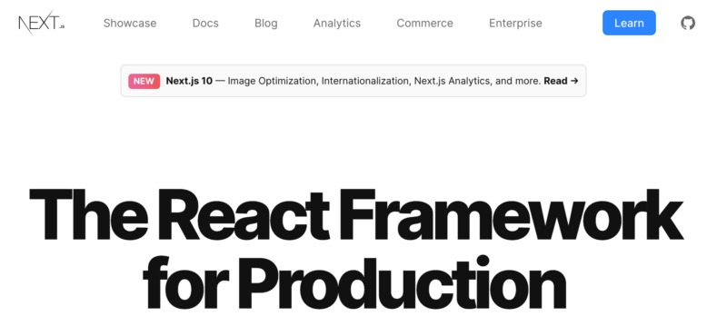 The Next.js React framework.