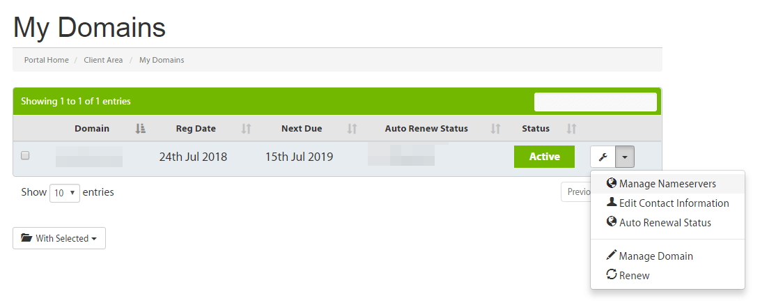 Managing nameservers on A2 Hosting.