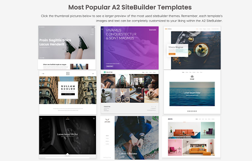 A2 SiteBuilder Templates